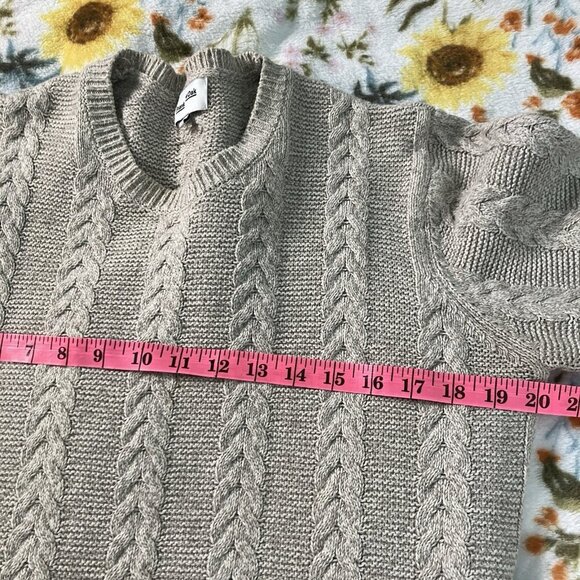 Frank & Oak Sweater Mens M Oatmeal Cotton Blend Long Sleeve Crewneck Neutral - Picture 3 of 6